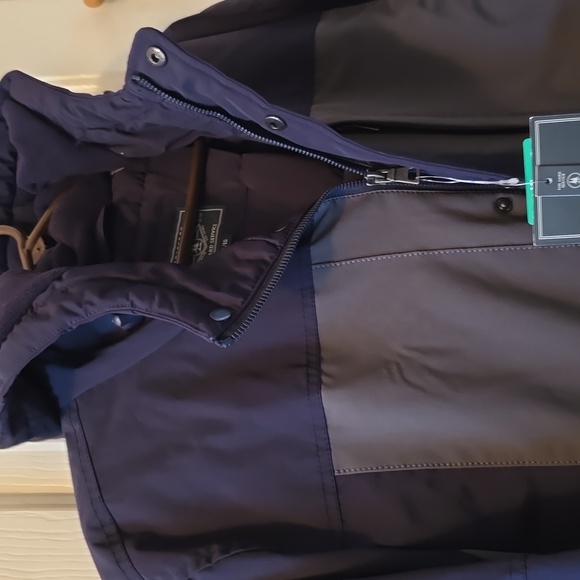 G. H. BASS & CO BRAND MENS BLUE & GRAY HOODED WINTER COAT SIZE XL - Picture 3 of 16